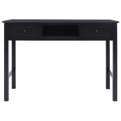 vidaXL Schreibtisch Schwarz 108x45x76 cm Massivholz Paulownia
