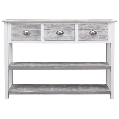 vidaXL Sideboard Antik-Grau 108x30x76 cm Massivholz Paulownia