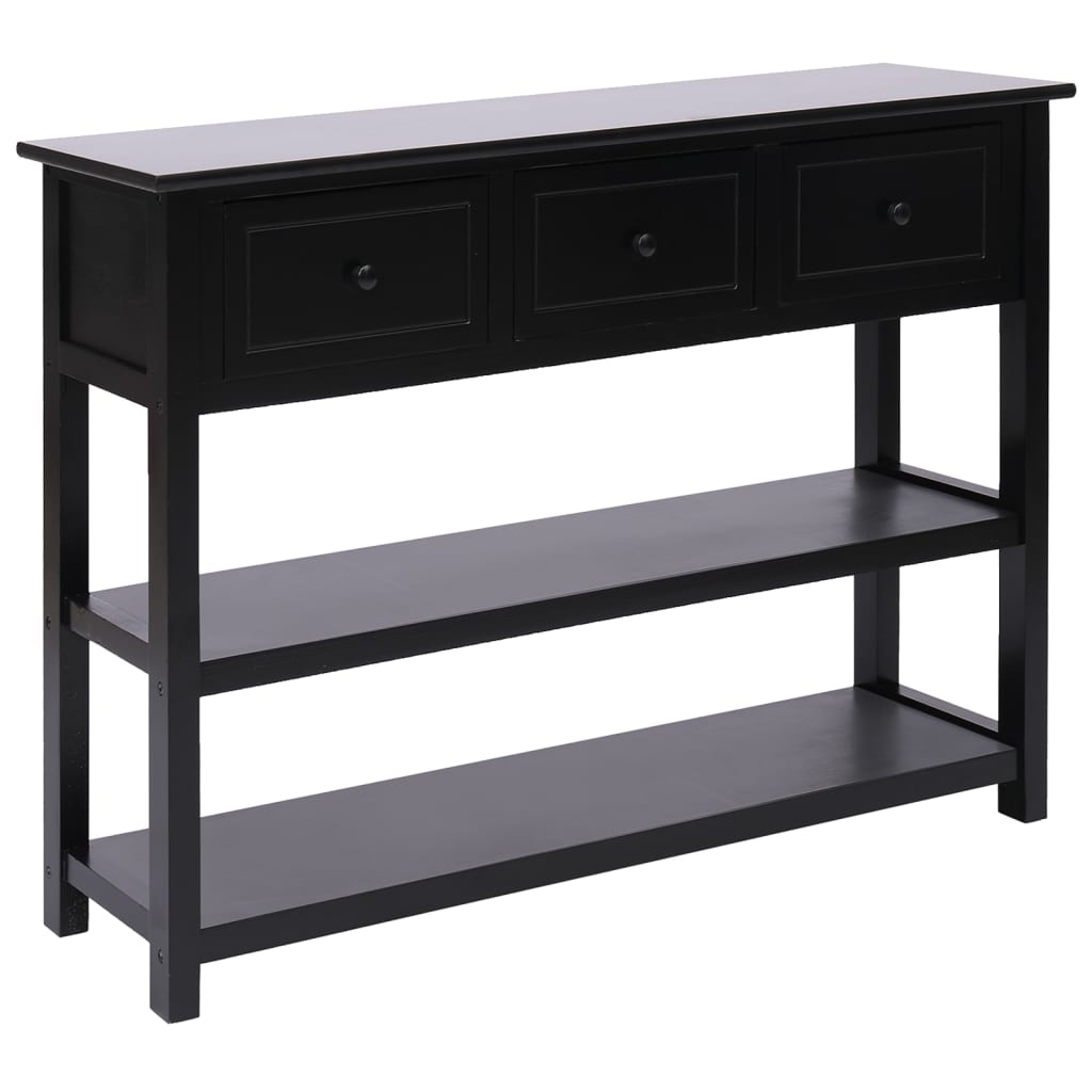 vidaXL Buffet noir 108x30x76 cm Bois de paulownia massif