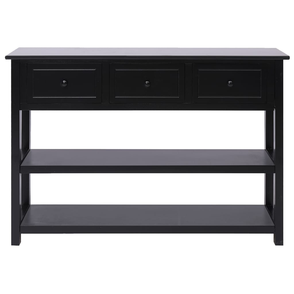 vidaXL Buffet noir 108x30x76 cm Bois de paulownia massif