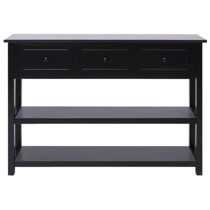 vidaXL Buffet noir 108x30x76 cm Bois de paulownia massif