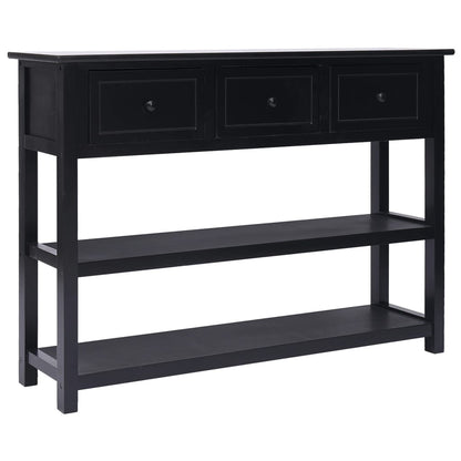 vidaXL Buffet noir 108x30x76 cm Bois de paulownia massif