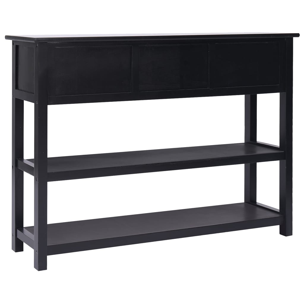 vidaXL Buffet noir 108x30x76 cm Bois de paulownia massif