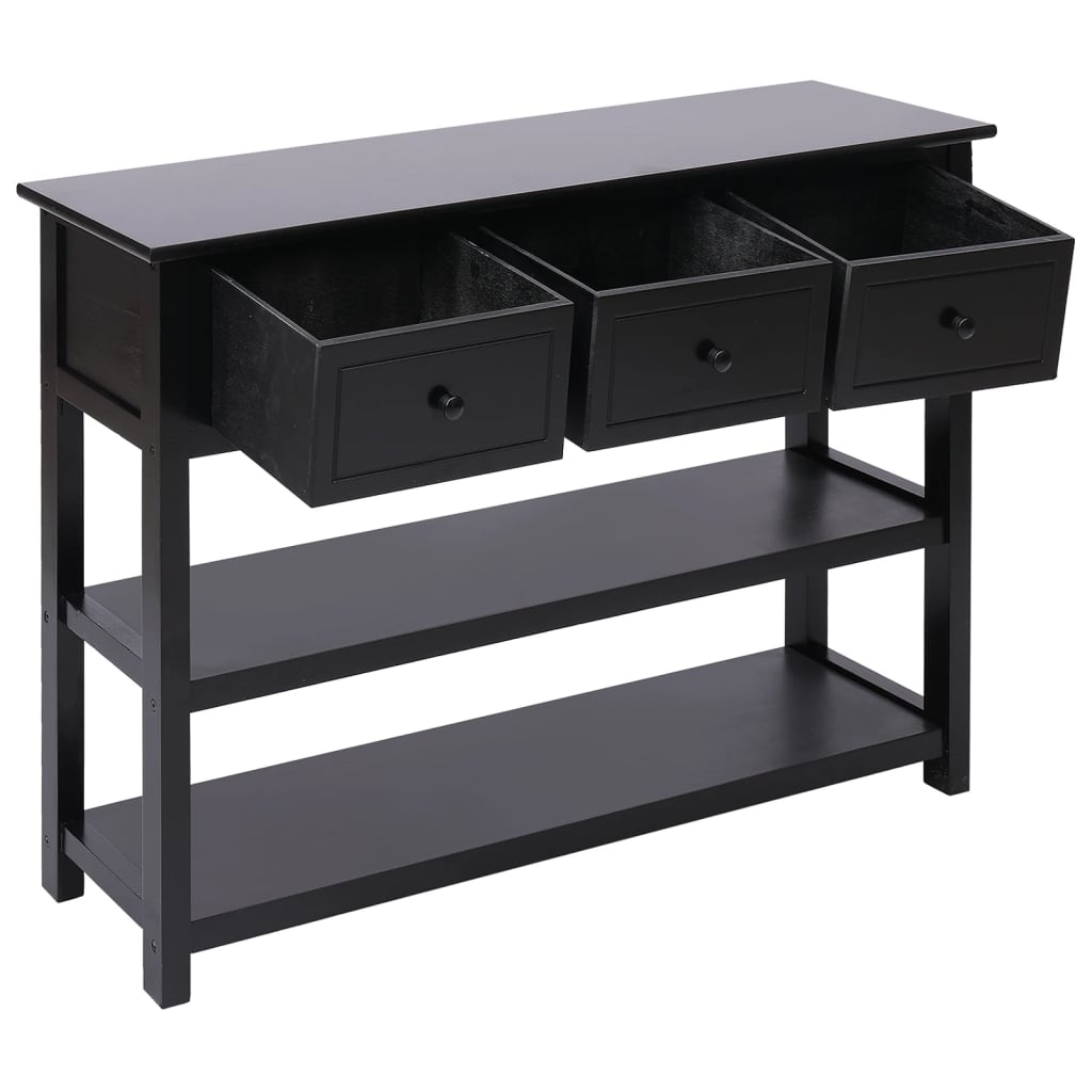 vidaXL Buffet noir 108x30x76 cm Bois de paulownia massif