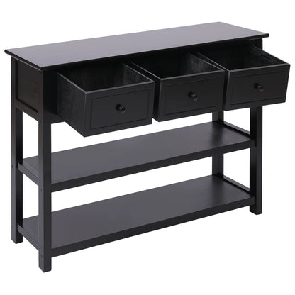 vidaXL Buffet noir 108x30x76 cm Bois de paulownia massif