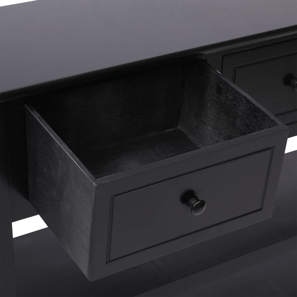 vidaXL Buffet noir 108x30x76 cm Bois de paulownia massif