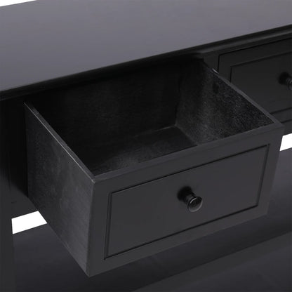 vidaXL Buffet noir 108x30x76 cm Bois de paulownia massif