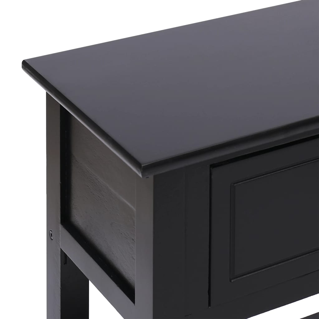 vidaXL Buffet noir 108x30x76 cm Bois de paulownia massif