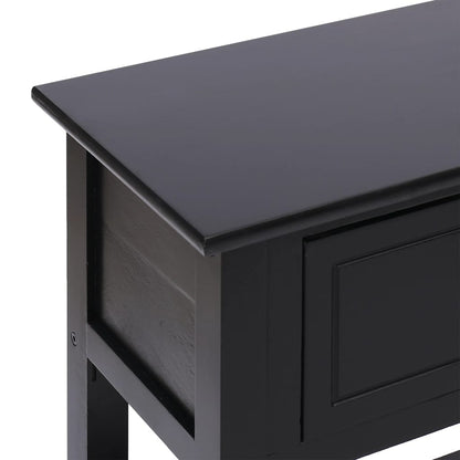 vidaXL Buffet noir 108x30x76 cm Bois de paulownia massif