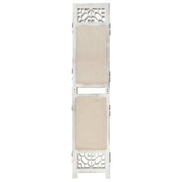 vidaXL 4-tlg. Raumteiler Creme 140x165 cm Stoff