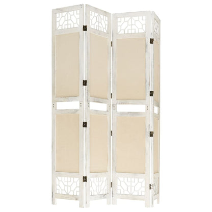 vidaXL Séparateur de pièce à 4 panneaux crème 140x165 cm tissu