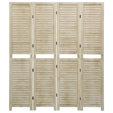 vidaXL 4-tlg. Raumteiler 140x165 cm Massivholz Paulownia