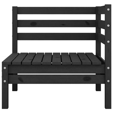 vidaXL Canapé d'angle de jardin Noir Bois de pin massif