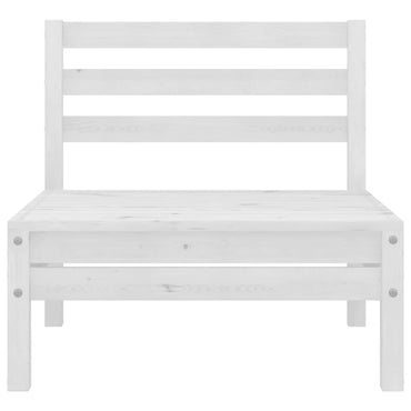vidaXL Canapé central de jardin blanc Bois de pin massif