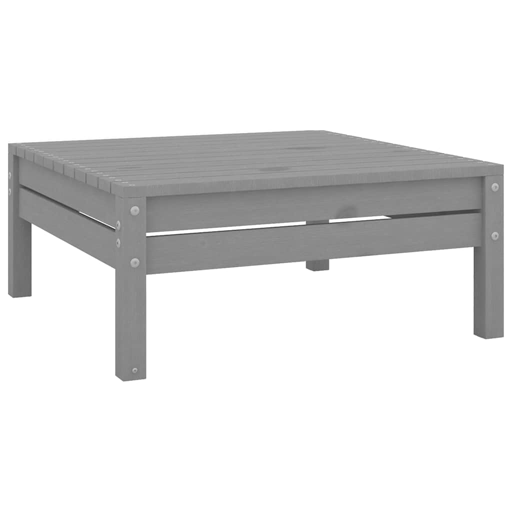 vidaXL Tabouret de jardin gris en pin massif