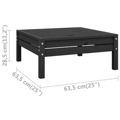 vidaXL Tabouret de jardin noir en pin massif
