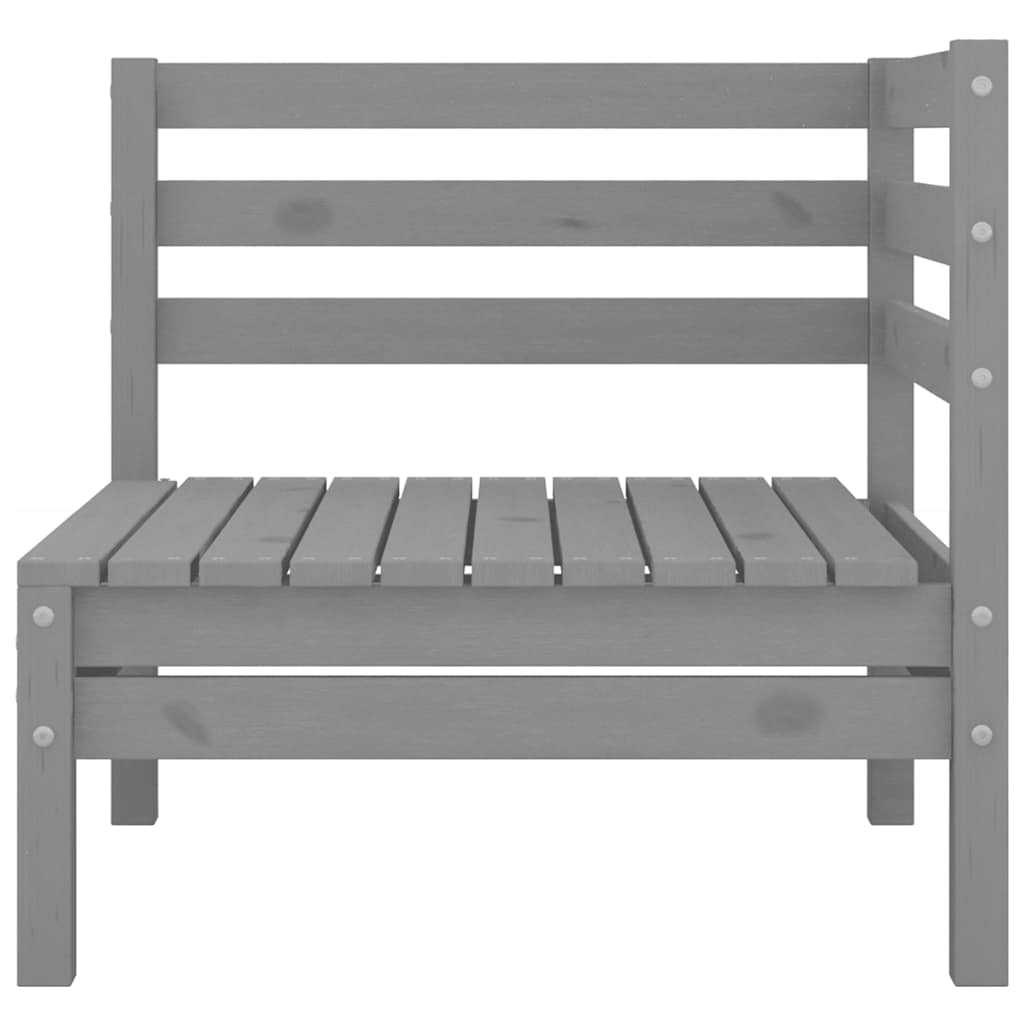 vidaXL Canapés d'angle de jardin 2 pcs Gris Bois de pin massif