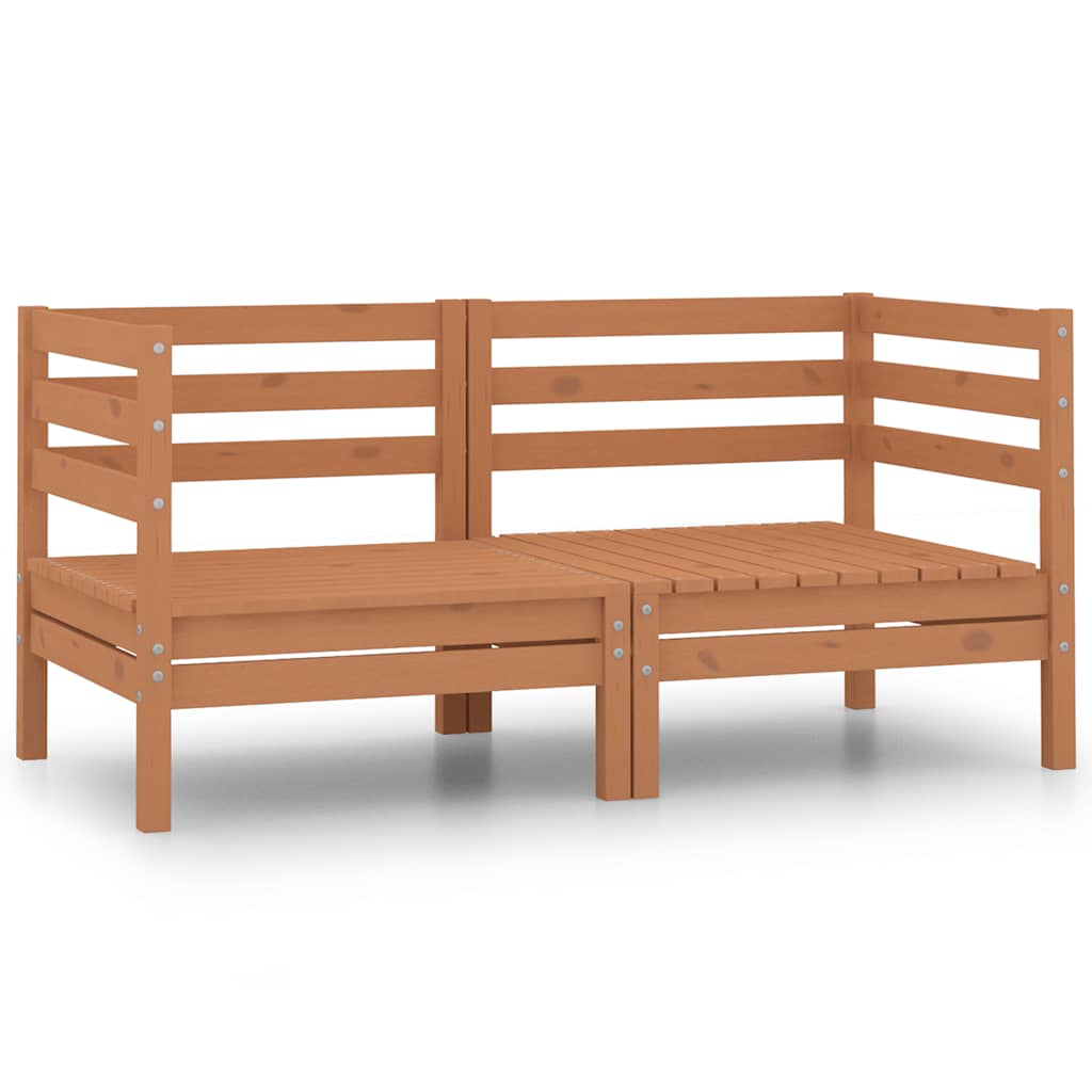 vidaXL Canapés d'angle de jardin 2 pcs Marron miel Bois de pin massif