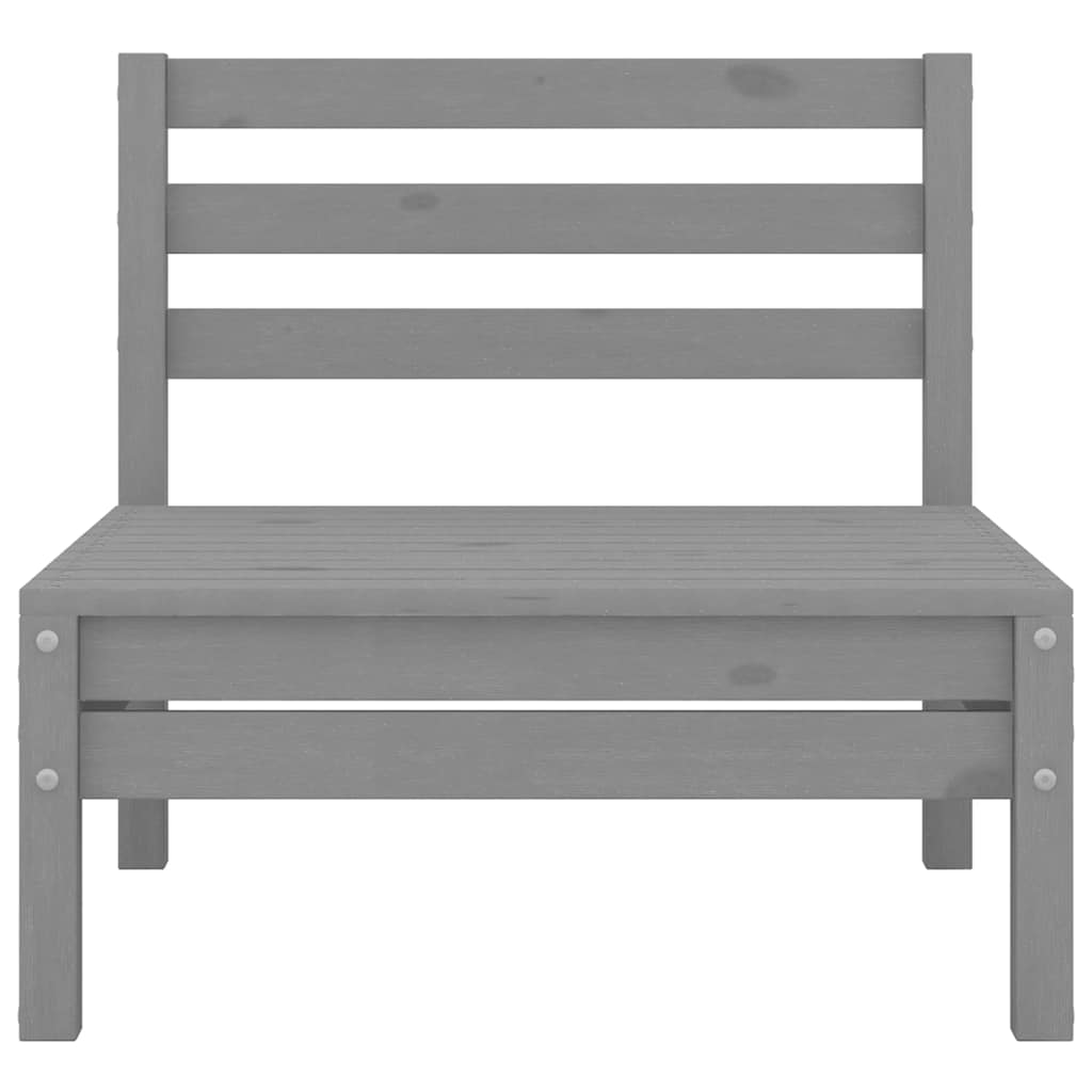 vidaXL Canapés centraux de jardin 2 pcs Gris Bois de pin massif