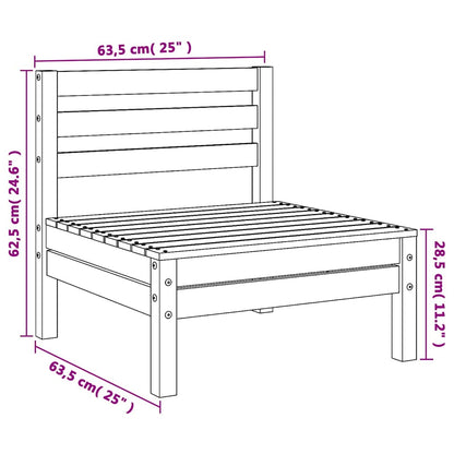 vidaXL Garten-Mittelsofas 4 Stk. Weiß Kiefer Massivholz