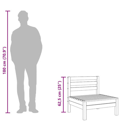 vidaXL Garten-Mittelsofas 4 Stk. Weiß Kiefer Massivholz