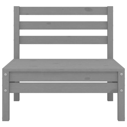 vidaXL Canapés centraux de jardin 4 pcs Gris Bois de pin massif