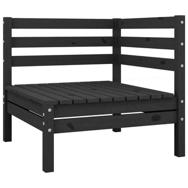 vidaXL Salon de jardin 4 pcs Bois de pin massif Noir