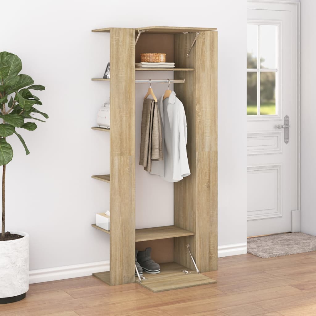 vidaXL Meubles d'entrée 2 pcs Chêne fumé Bois d'ingénierie