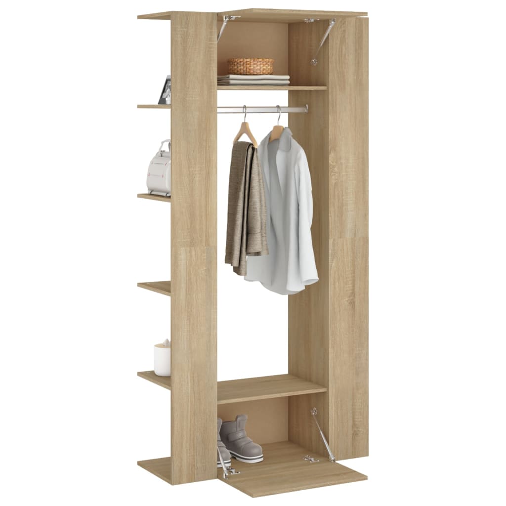 vidaXL Meubles d'entrée 2 pcs Chêne fumé Bois d'ingénierie
