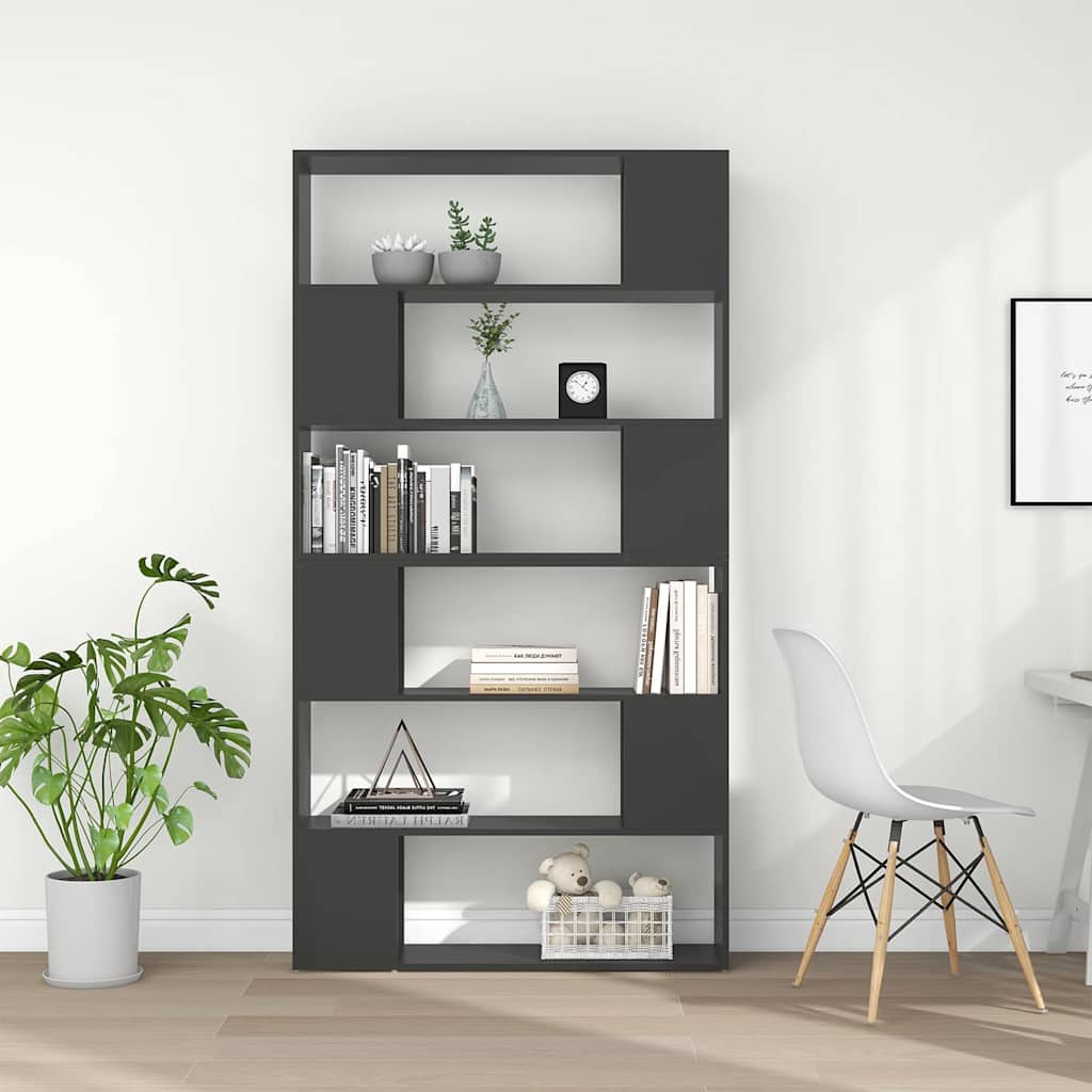 vidaXL Bücherregal Raumteiler Grau 100x24x188 cm