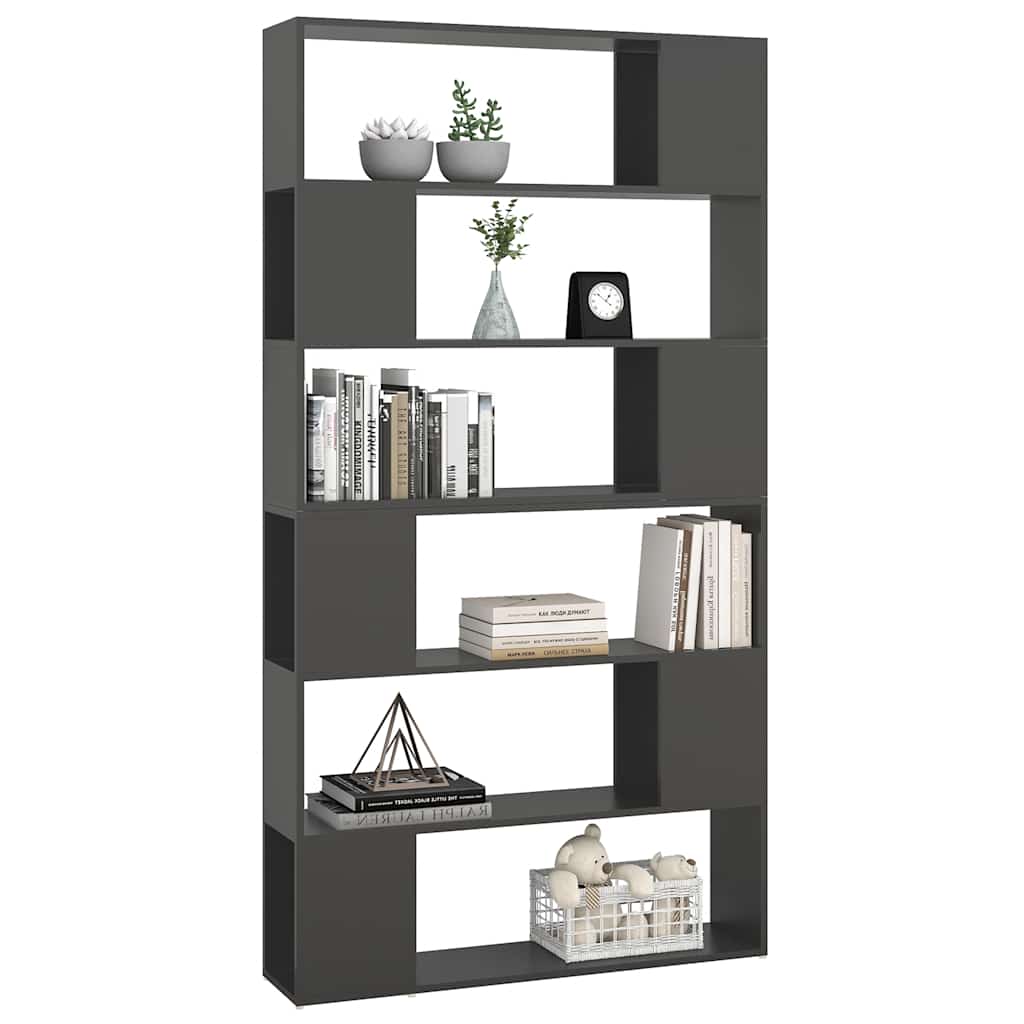 vidaXL Bücherregal Raumteiler Grau 100x24x188 cm