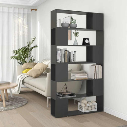 vidaXL Bücherregal Raumteiler Grau 100x24x188 cm