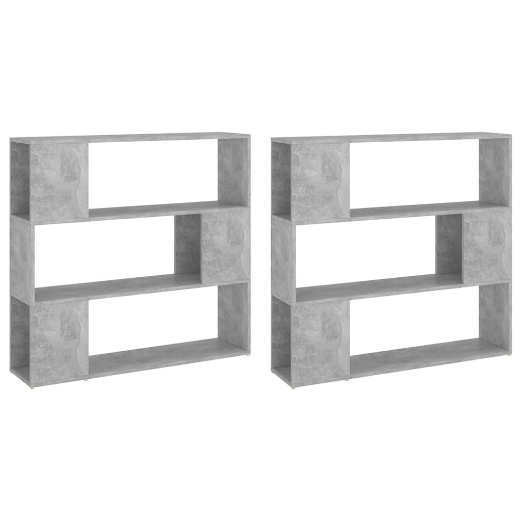vidaXL Bücherregal Raumteiler Betongrau 100x24x188 cm