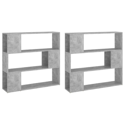 vidaXL Bücherregal Raumteiler Betongrau 100x24x188 cm