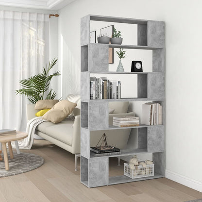 vidaXL Bücherregal Raumteiler Betongrau 100x24x188 cm