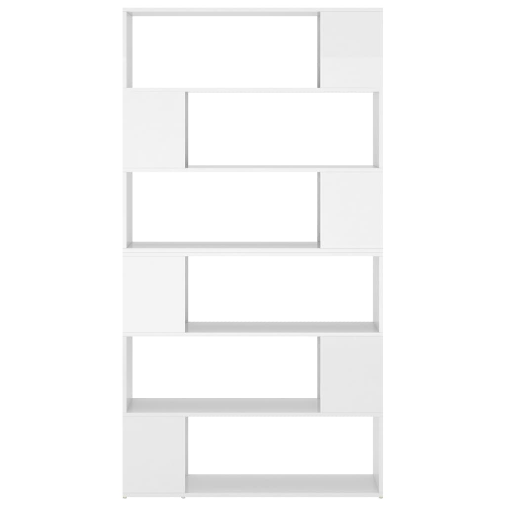 vidaXL Bücherregal Raumteiler Hochglanz-Weiß 100x24x188 cm