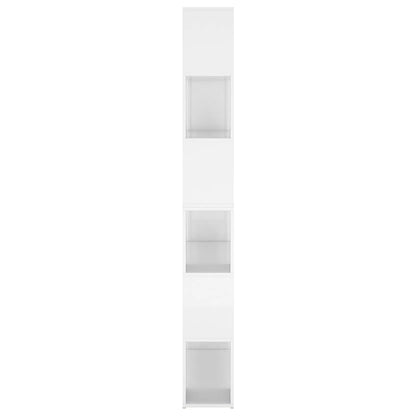 vidaXL Bücherregal Raumteiler Hochglanz-Weiß 100x24x188 cm