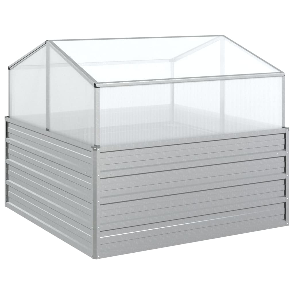 vidaXL Jardin-carré potager avec serre 100x100x85 cm Argenté