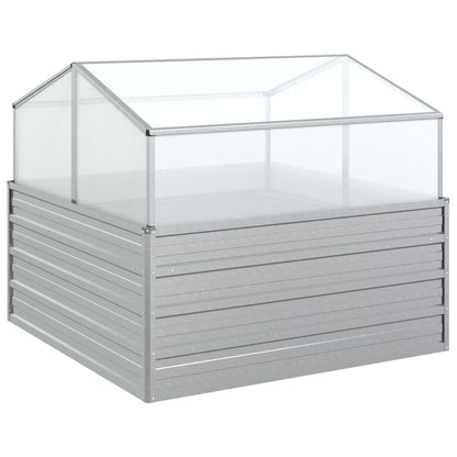 vidaXL Jardin-carré potager avec serre 100x100x85 cm Argenté