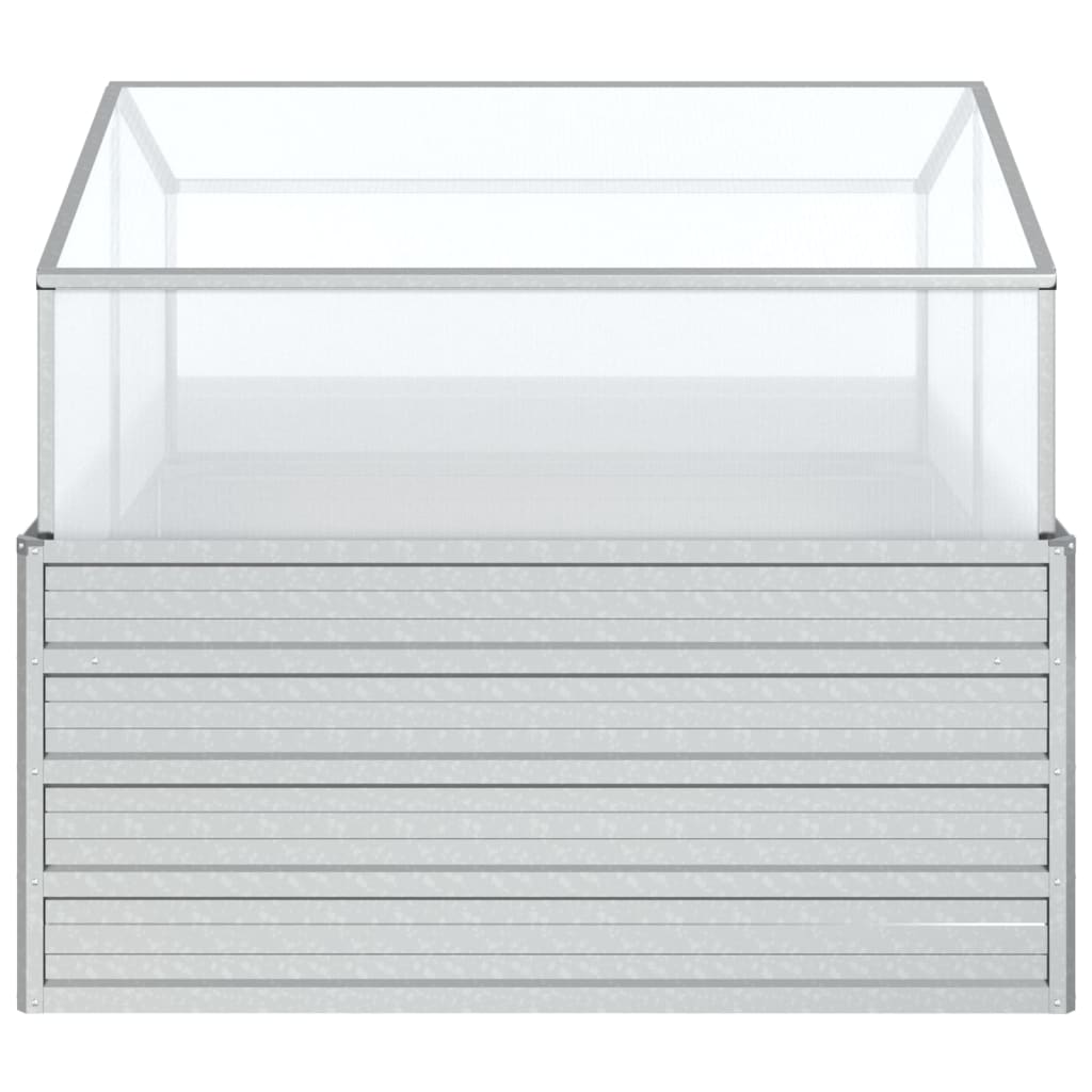 vidaXL Jardin-carré potager avec serre 100x100x85 cm Argenté