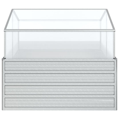 vidaXL Jardin-carré potager avec serre 100x100x85 cm Argenté