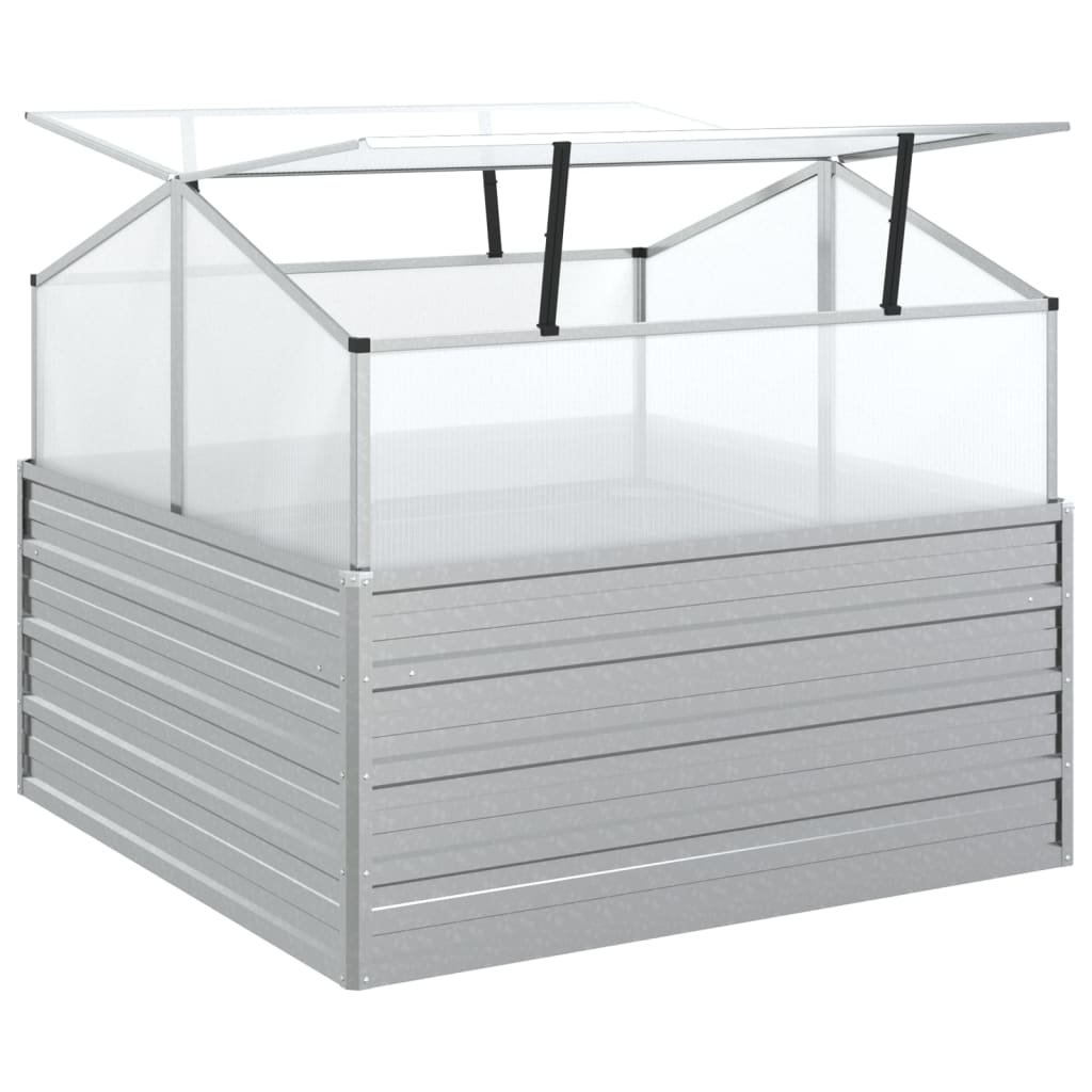 vidaXL Jardin-carré potager avec serre 100x100x85 cm Argenté