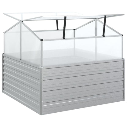 vidaXL Jardin-carré potager avec serre 100x100x85 cm Argenté