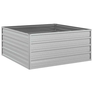 vidaXL Carré potager de jardin 100x100x45 cm Acier galvanisé Argenté