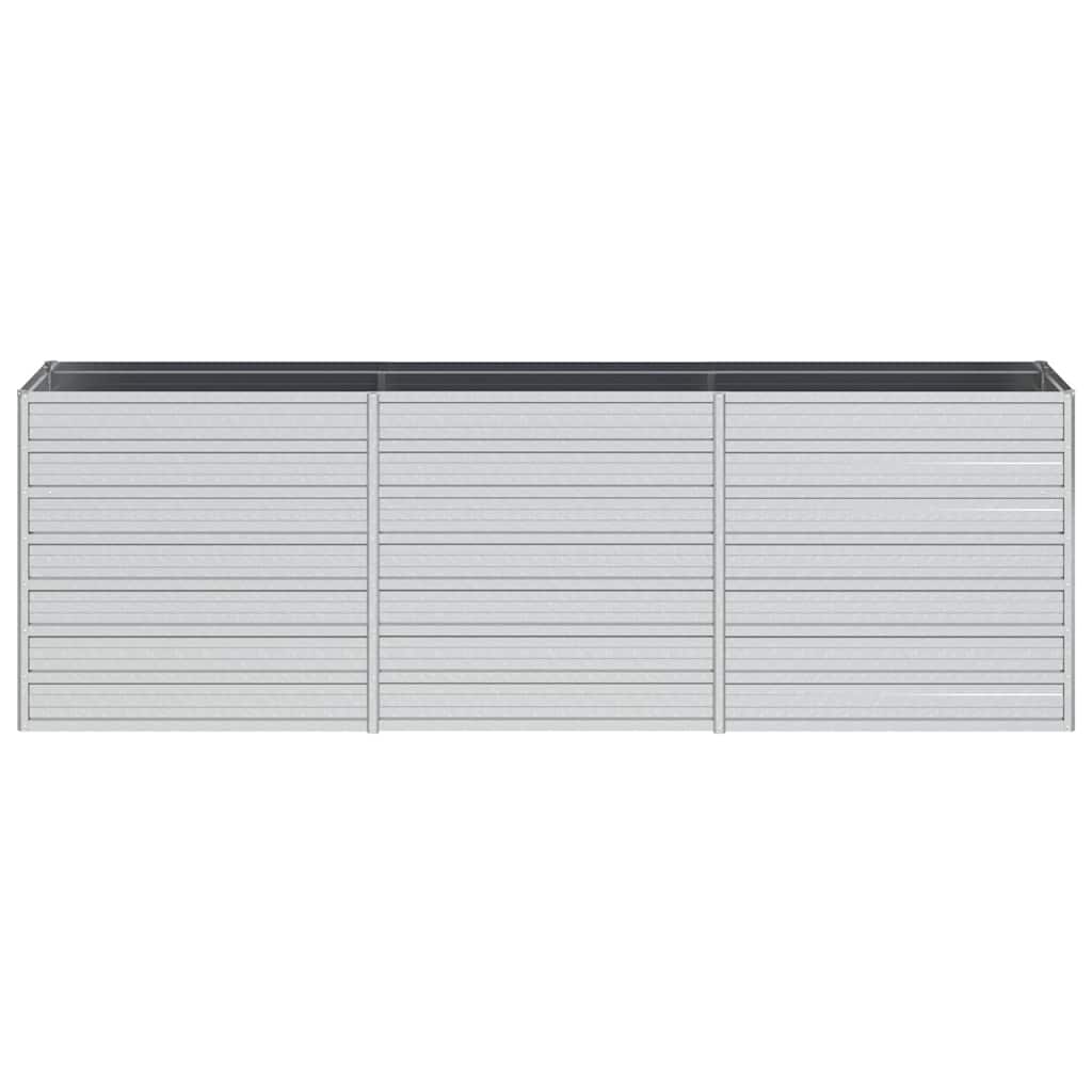 vidaXL Carré potager surélevé 240x40x77 cm Acier galvanisé Argenté