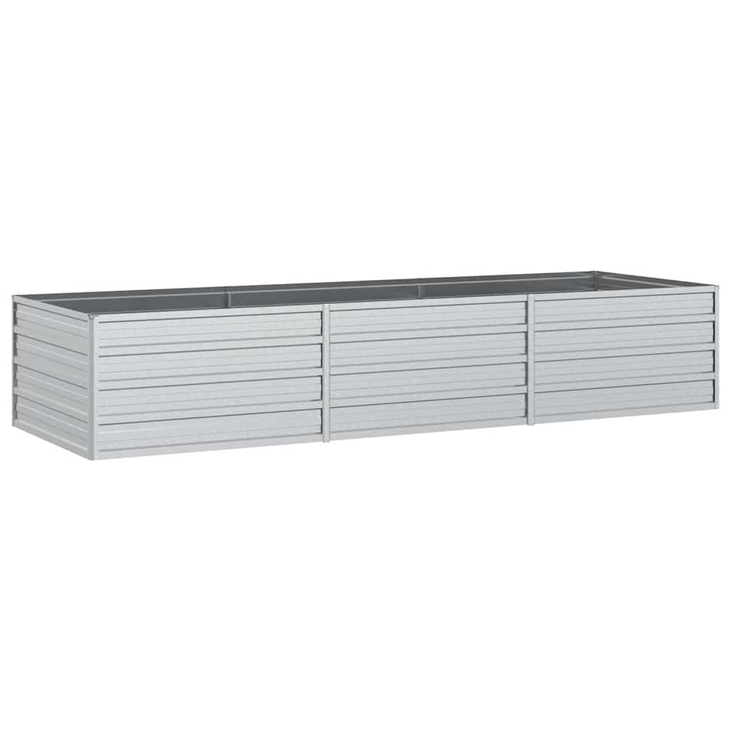 vidaXL Jardinière surélevée de jardin 240x80x45 cm en acier galvanisé argenté