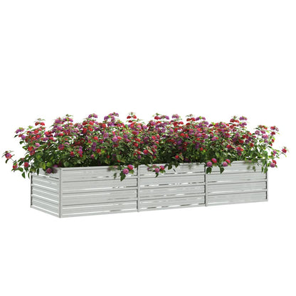 vidaXL Jardinière surélevée de jardin 240x80x45 cm en acier galvanisé argenté