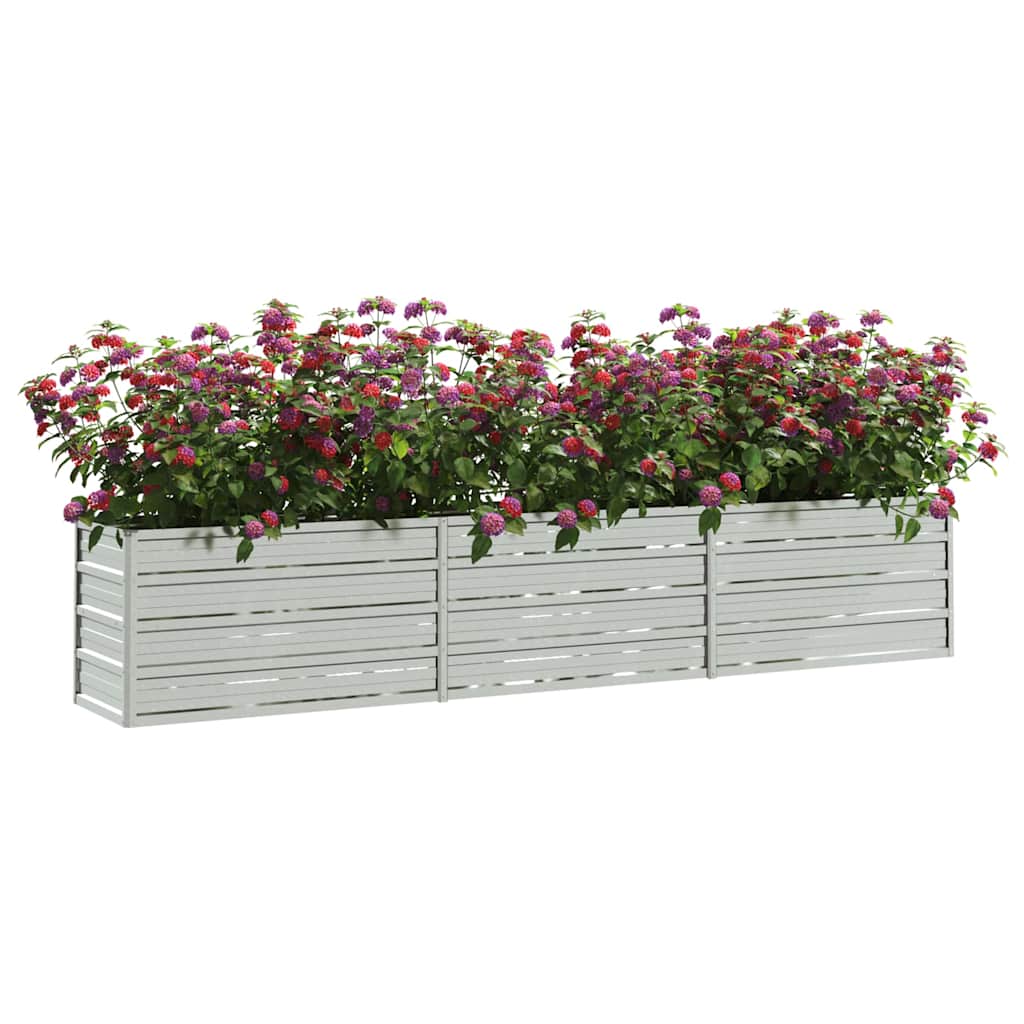 vidaXL Carré potager de jardin 240x40x45 cm en acier galvanisé argenté
