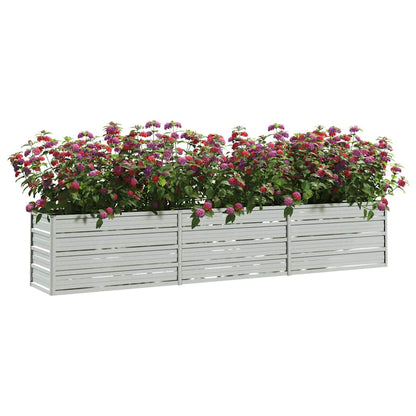 vidaXL Carré potager de jardin 240x40x45 cm en acier galvanisé argenté