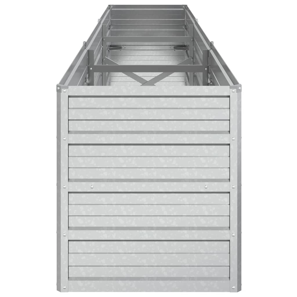 vidaXL Carré potager de jardin 240x40x45 cm en acier galvanisé argenté